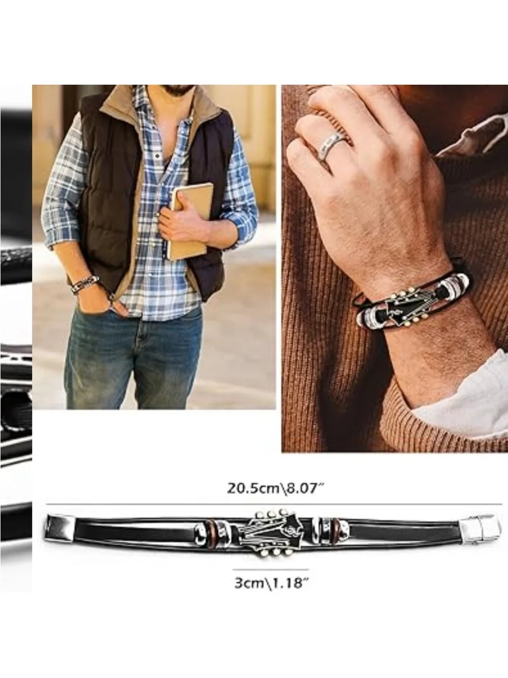 Guitar Bracelet‎ Unisex For Punk Rock Country Music Lovers